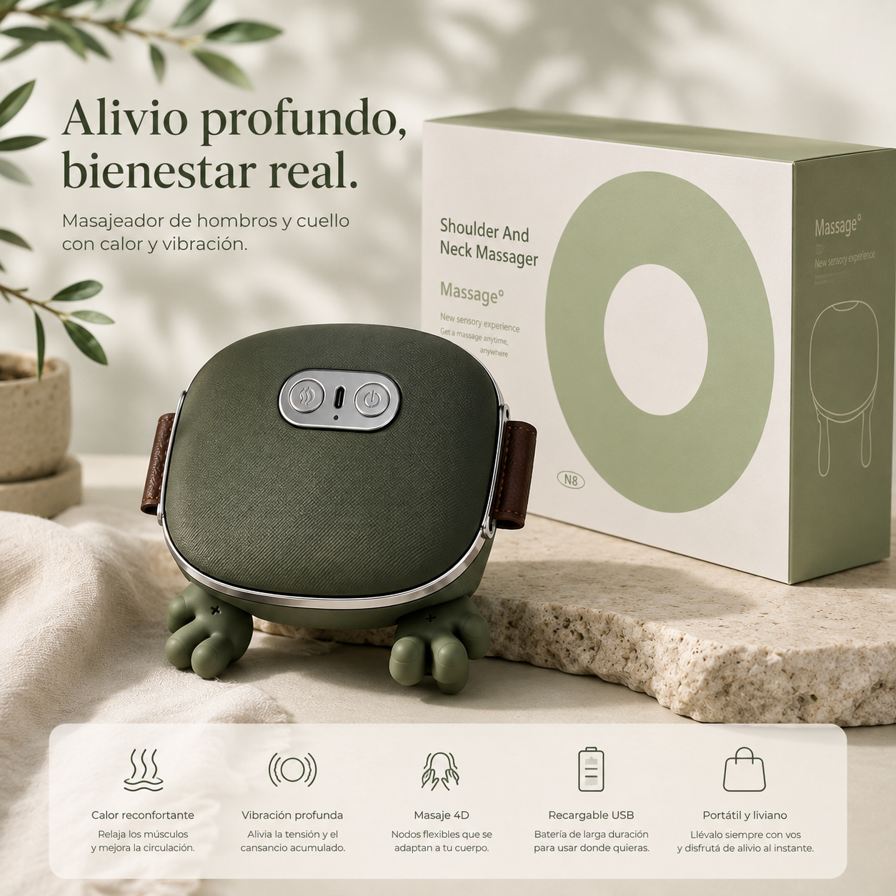 Masajeador Inteligente para Cuello, Hombros y Espalda