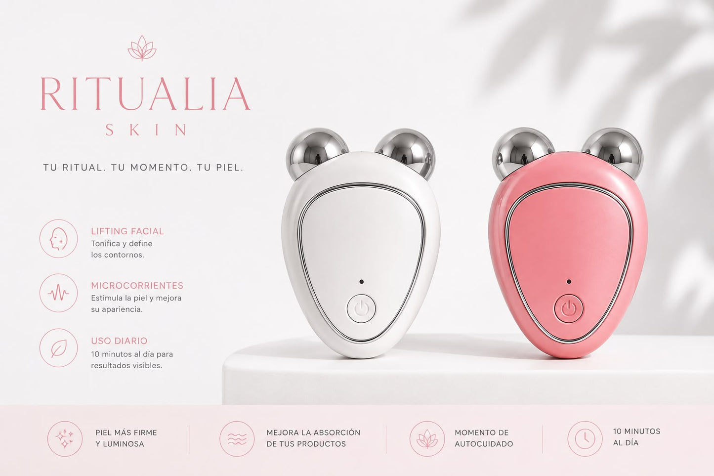 Kit Facial Ritualia | Masajeador facial de microcorriente + Gel Conductor de Regalo