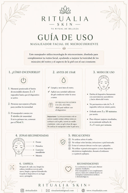 Masajeador facial de microcorriente